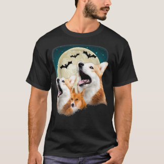 Camiseta Funny Tres Corgi Halloween y Halloween Moon