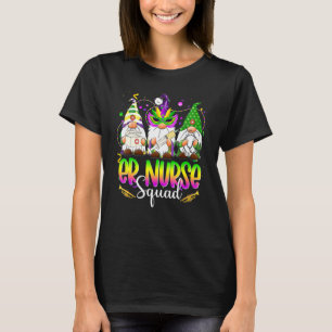 Camiseta Funny Tres Gnomes Nórdicos Er Nurse Squad Mardi Gr