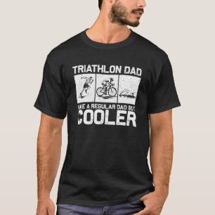 Camiseta Funny Triathlon Design Para Hombres Papá Swim Bik