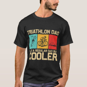 Camiseta Funny Triathlon Design Para Hombres Papá Swim Bike