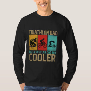 Camiseta Funny Triathlon Design Para Hombres Papá Swim Bike