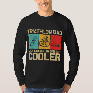 Camiseta Funny Triathlon Design Para Hombres Papá Swim Bike