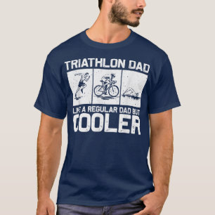 Camiseta Funny Triathlon Design Para Hombres Papá Swim Bike