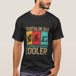 Camiseta Funny Triathlon Design Para Hombres Papá Swim Bike