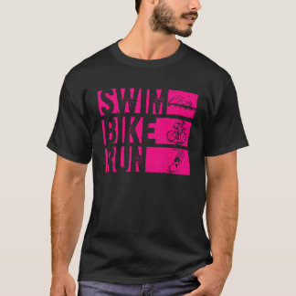 Camiseta Funny Triathlon Swike Bike Run Design Men Tri