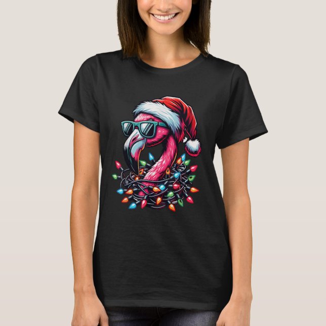 Camiseta Funny Trocal Nk Flamingo Navidades En Julio En Haw (Anverso)
