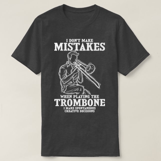 Camiseta Funny Trombone Cita Música Trombone (Diseño del anverso)