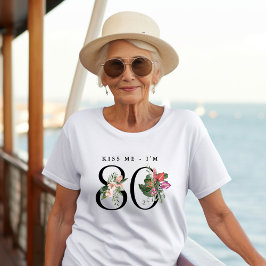 Camiseta Funny Tropical Kiss Me I'm 80