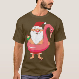 Camiseta Funny Tropical Santa Christmas in July with Flamin