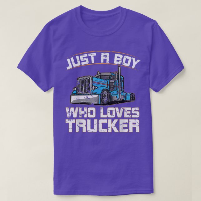 Camiseta Funny Truck Just A Boy Who Loves Trucks  (Diseño del anverso)