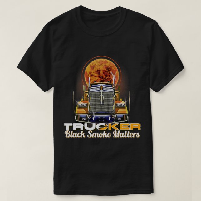 Camiseta Funny Trucker Tractor Trailer 18 Wheeler (Diseño del anverso)