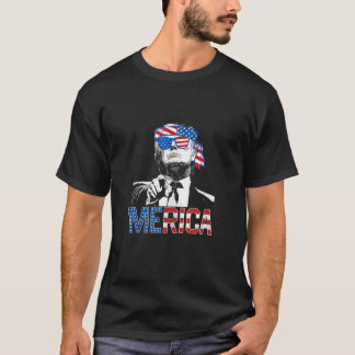 Camiseta Funny Trump 4 De Julio Bandera Estadounidense Sung