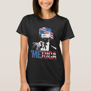 Camiseta Funny Trump 4 De Julio Bandera Estadounidense Sung