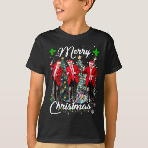 Camiseta Funny Trump baila Papá Noel Navidades Navidad Paja