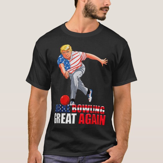 Camiseta Funny Trump Bowling Make Bowling Great Again  (Anverso)