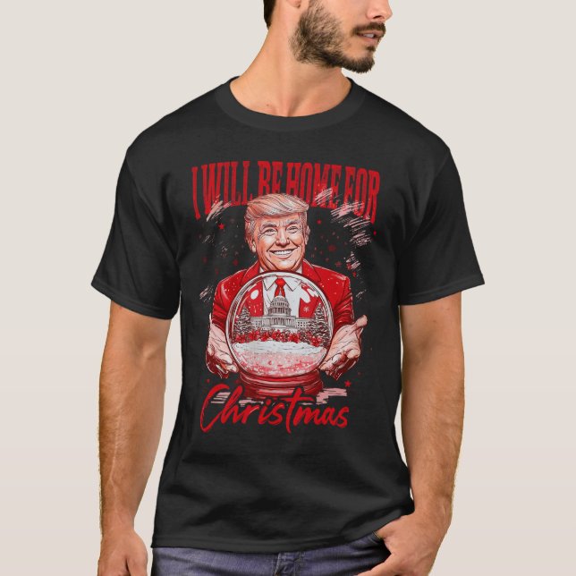 Camiseta Funny Trump Estaré en casa para Navidades Electi 2 (Anverso)