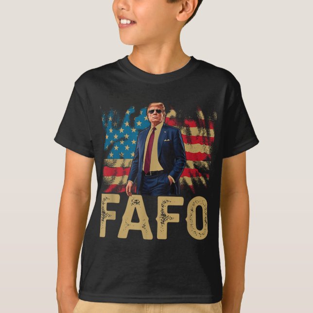 Camiseta Funny Trump Fafo, Y2k Fafo Trump Bandera Americana (Anverso)