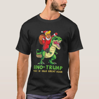 Camiseta Funny Trump monta Navidades de dinosaurios Sa