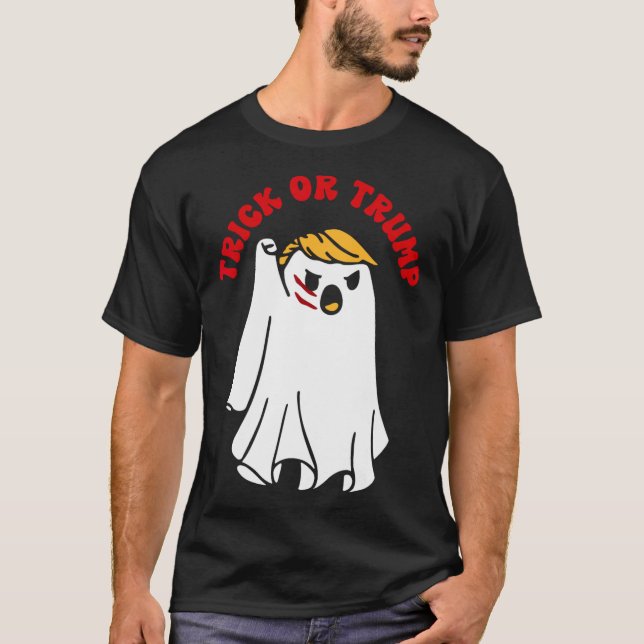 Camiseta Funny Trump o Trump en la lucha contra el fantasma (Anverso)