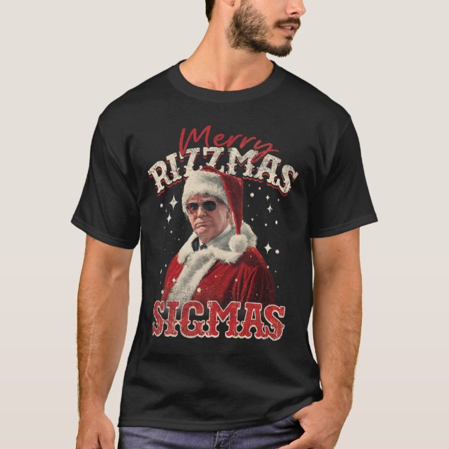 Camiseta Funny Trump Santa Merry Rizzmas Sigmas Xmas Pajama (Anverso)