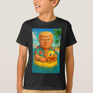 Camiseta Funny Trump Sobre El Pato Amarillo Flotante Anillo