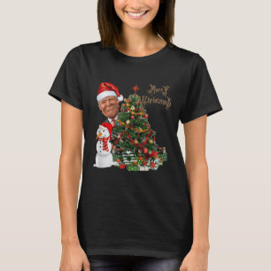 Camiseta Funny Trump usando Papá Noel Feliz Navidad