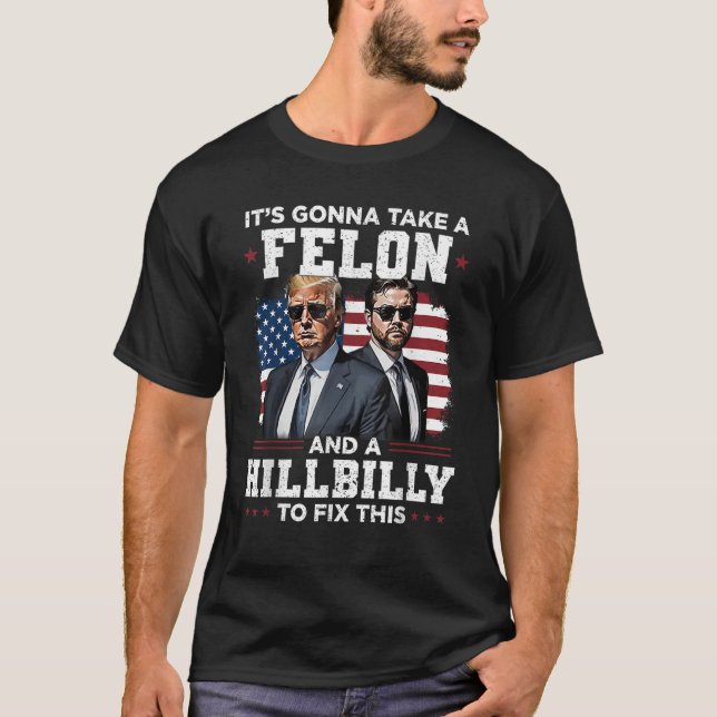Camiseta Funny Trump Vance se va a llevar un Felon (Anverso)