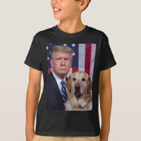 Funny Trump Y El Perro Golden Retriever