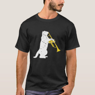 Camiseta Funny Trumpeter Cat Mascota regalo Jazz Trumpet T-