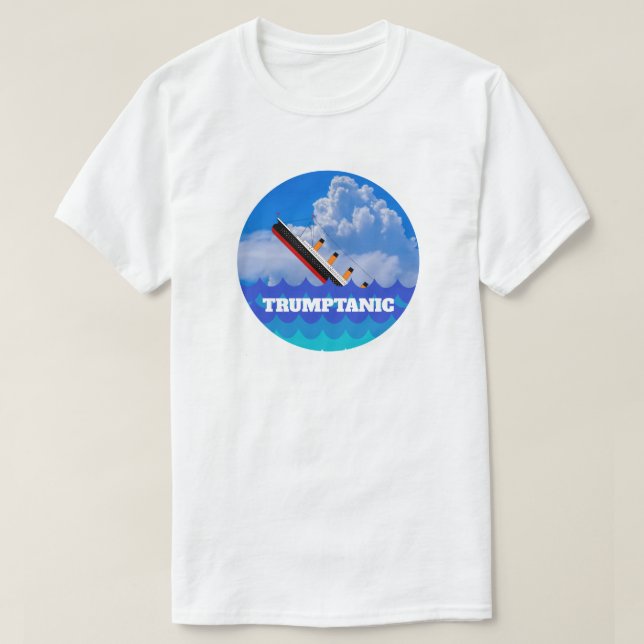 Camiseta Funny "Trumptanic" con hundimiento del barco (Diseño del anverso)