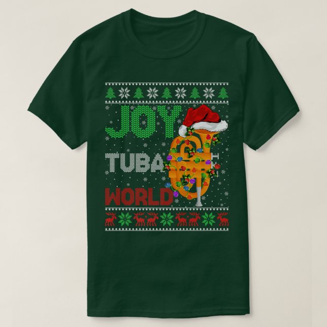 Camiseta Funny Tuba Music Lover Ulgy Joy Tuba World Christm (Diseño del anverso)