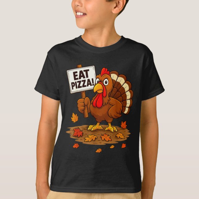 Camiseta Funny Turkey Eat Zza Thanksgiving For Men Women Ki (Anverso)