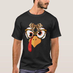 Camiseta Funny Turkey Face Coquette Bow Lugar De Acción De 