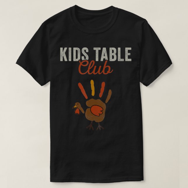 Camiseta Funny Turkey Hand Kids Table Thanksgiving  (Diseño del anverso)