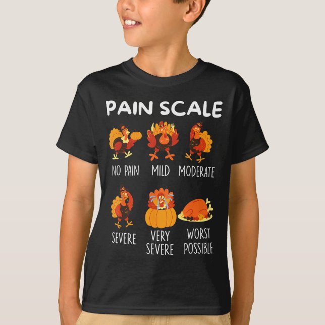 Camiseta Funny Turkey Pain Scale Thanksgiving Cna Er Nurse  (Anverso)