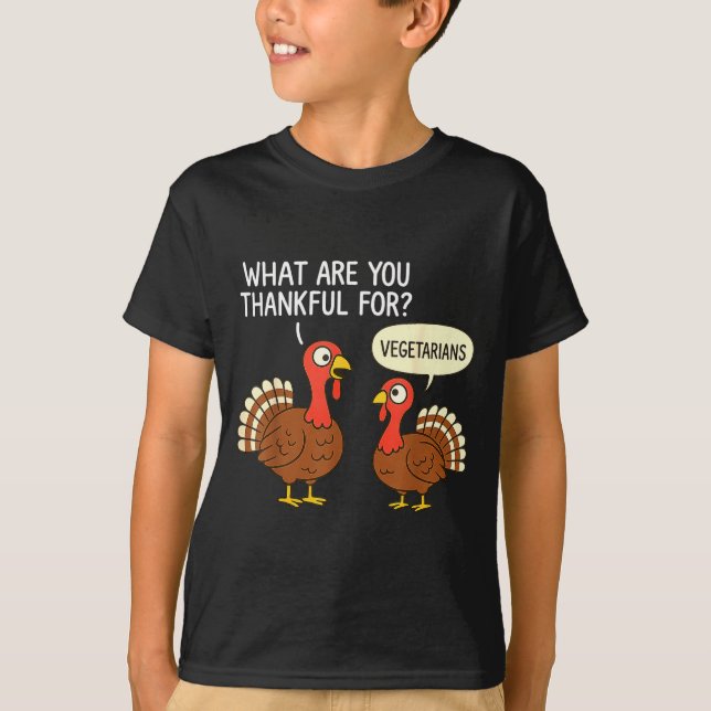 Camiseta Funny Turkey Thanksgiving Thankful For Vegetarians (Anverso)