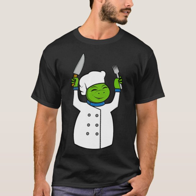 Camiseta Funny Turtle Chef Cook Navidades Regalo de cumplea (Anverso)