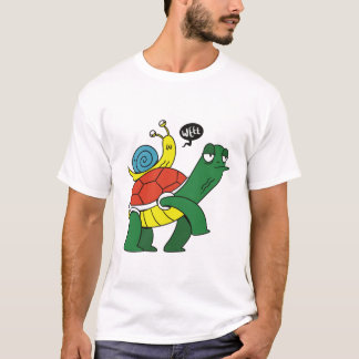 Camiseta Funny Turtle Riding Snail Cartoon T-Shirt