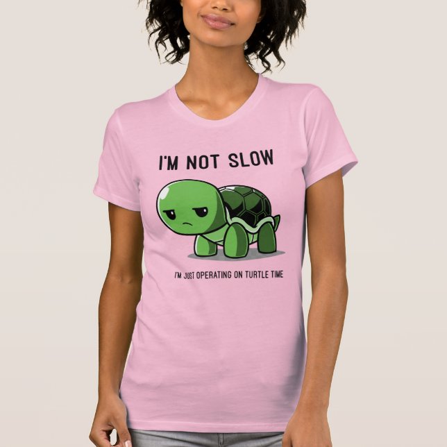 Camiseta Funny Turtle Time Not Slow Women’s Slim Fit Tee (Anverso)