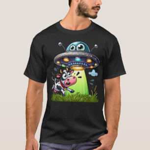 Camiseta Funny Ufo Abducción Personalizado Con Vaca