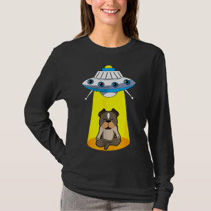 Camiseta Funny Ufo Alien Capturando Pitbull