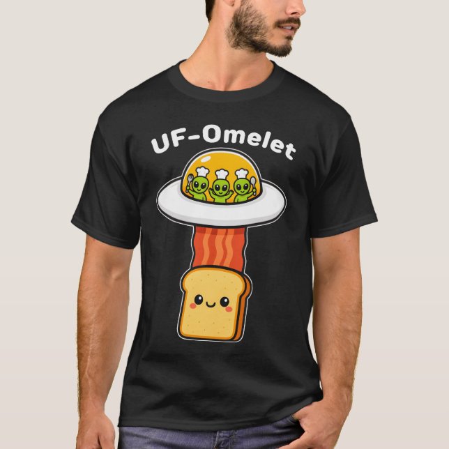 Camiseta Funny UFO Food Pun Kawaiioast UFOmelet Alien girl (Anverso)