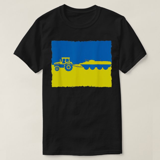 Camiseta Funny Ukraine Farmer Tractor Stealing A Russian Ta (Diseño del anverso)
