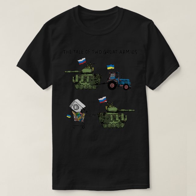 Camiseta Funny Ukraine Support Tractor Pulling Tank Tank Pu (Diseño del anverso)
