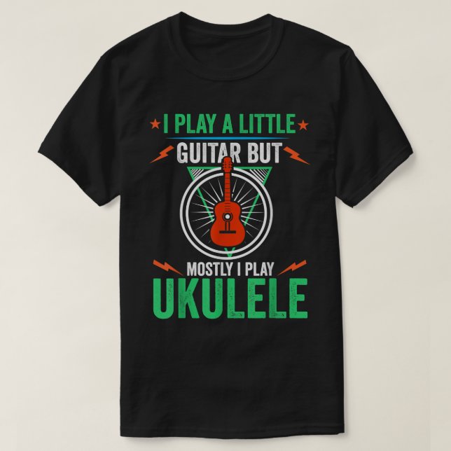 Camiseta Funny Ukulele Retro Guitarista De Guitarra (Diseño del anverso)
