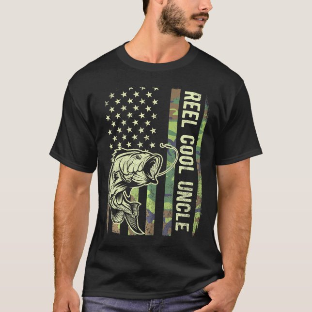 Camiseta Funny Unc El Tío Reel Guay Camouflage Bandera Esta (Anverso)