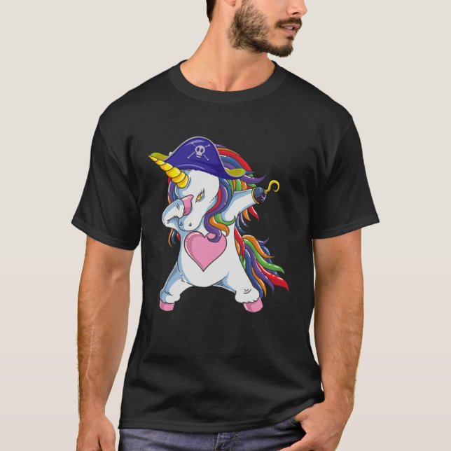 Camiseta Funny Unicorn Costume Pirate Jolly Roger Flag Hall (Anverso)