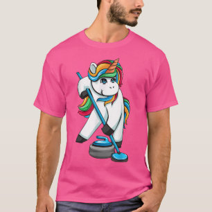 Camiseta Funny Unicorn Curling Design For Men Women Curling