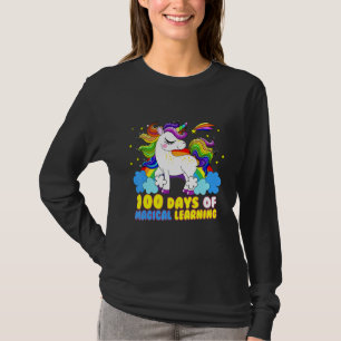 Camiseta Funny Unicorn Feliz 100 Días De Aprendizaje Mágico