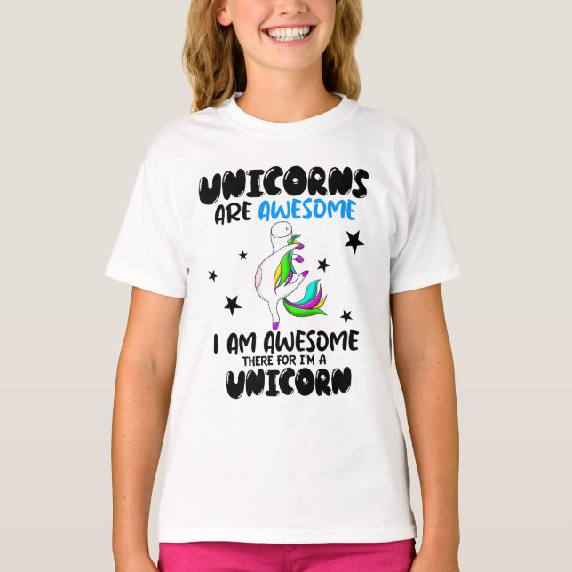 Camiseta FUNNY UNICORN I am Awesome (Anverso)